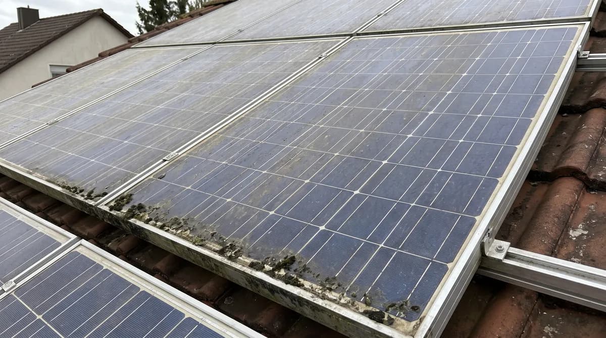 Solaranlage vor der Reinigung